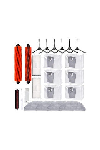 Leasetake Roborock S8 Pro Ultra Robot Süpürge İçin 23 Adet Aksesuar Seti Çift Ana Fırça Yan Fırça Filtre Paspas Toz Torbası