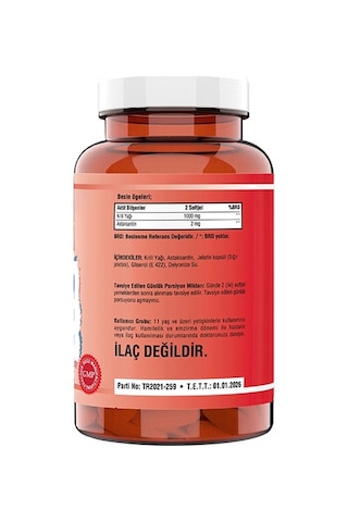 Ncs Krill Yağı 1000 Mg Astaksantin 2 Mg 90 Softgel