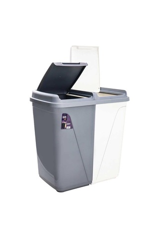 Kastamonu Plastik Violet 90 Litre Çift Gözlü Çamaşır Sepeti Gri-b Gri-beyaz