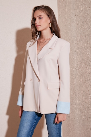 Lela Regular Fit Kruvaze Yaka Blazer Bayan Ceket 611Bc00025 Taş