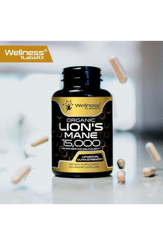 Wellness Labs Lions Mane Real Mushroom Brain, Memory And Focus Cognitive Immune 120 Caps