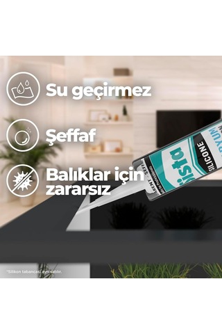 Lexroo Silikon Mastik Aquarium, Balıklara Zarar Vermeyen Akvaryum Silikonu