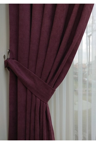 Evdepo Home Deniz Soft Pileli Fon Perde Mürdüm