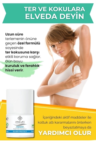 Ayos Life Silver Protect Ter Önleyici ve Beyazlatıcı Roll-On Deodorant 50 ML