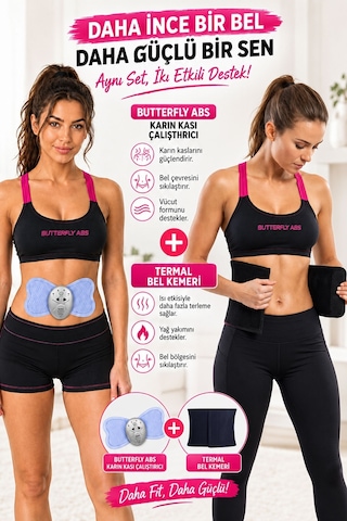 Spor Byfit Karın Kası Çalıştırıcı Ve Termal Bel Kemeri Korsesi - 2si Birarada Mavi