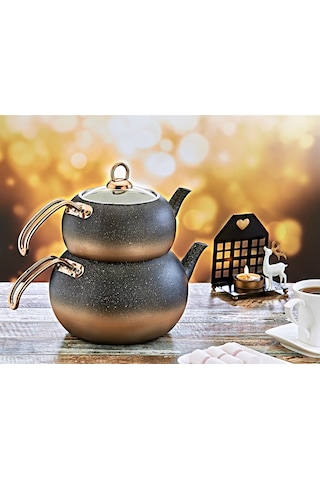 Oms 4 Pcs Granit Küre Çaydanlık Büyük Boy 8210lbakır Bakır