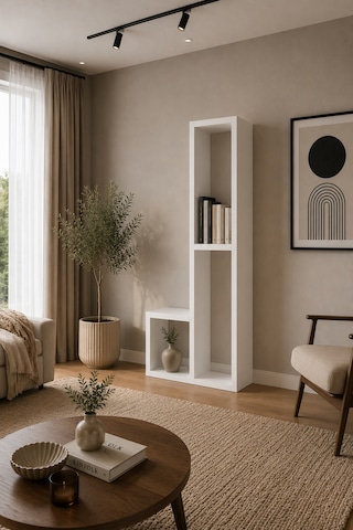 Oslo Beyaz Modüler Çok Amaçlı Dikey Raf Ünitesi Çiçeklik Kitaplık Konsol Dekoratif Düzenleyici Tv Ünitesi
