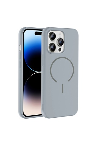 Zore Apple iPhone Uyumlu 14 Pro Max Kılıf M-safe Şarj Özellikli Omsy Meta Kapak - Siyah
