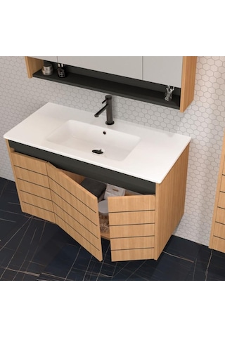 Orka Ricato 100 Cm Mdf Morgana Kiraz Banyo Dolabı Takımı Çok Renkli