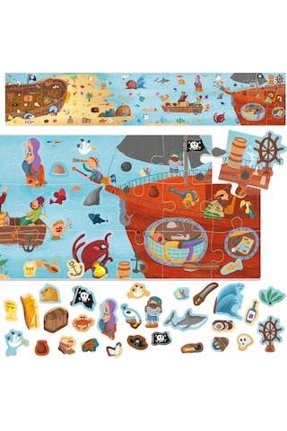 Headu Puzzle + Stickers The Pirates +3 Yaş