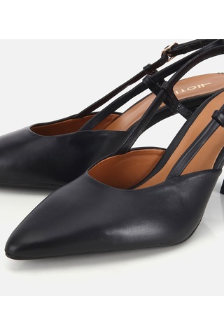 Hotiç Kadın Deri Siyah Bilek Detaylı Arkası Açık Kısa Topuklu Stiletto 01ayh322170a100 01ayh322170a100 Siyah