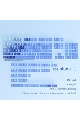 Mekanik Klavye Keycaps Rgb Şeffaf Gaming Pbt Tuş Takımı Mavi
