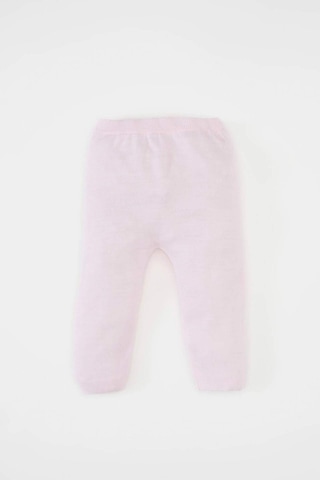 Defacto Kız Bebek 3'lü Takım Bisiklet Yaka Basic Düz Triko Kazak Beli Lastikli Alt Bere C9763A524WNPN688 Pembe