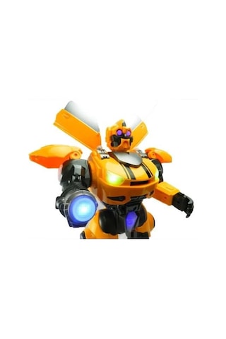 Toycraft Sarı Ok Atan 40 Cm Uzaktan Kumandalı Pilli Işıklı Ve Sesli Robot Ürün Dönüşmez Sarı
