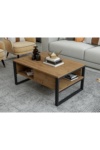 İsti Metal Ahşap Orta Sehpa Atlantik Çam