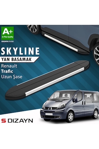 S-dizayn Renault Trafic 2 Uzun Şase Skyline Aluminyum Yan Basamak 263 Cm 2001-2014 A+ Kalite