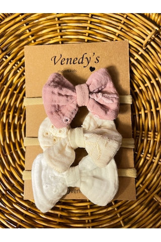 Venedy S Minimal Saçbandı Seti Pudra