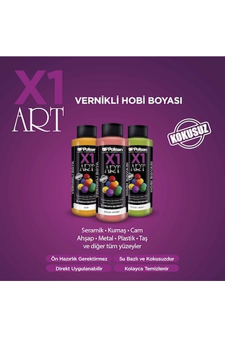 Polisan X1 Art Vernikli Hobi Boyası Turuncu 120 ML