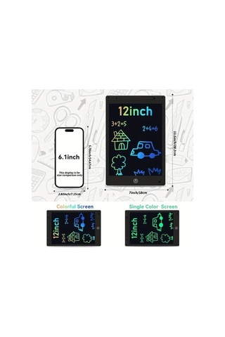 Trendooze Gaojunshop01 10 Inç Xzbb Abs Lcd Eğitim Tahtası, Mavi Pilli Çizim Tableti Çok Renkli