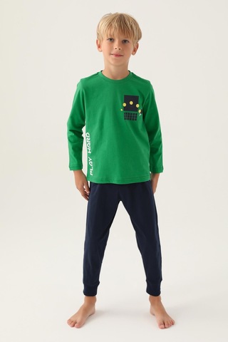 Roly Poly 3338 Garson Play Hard Erkek Çocuk Pijama Takımı Yeşil