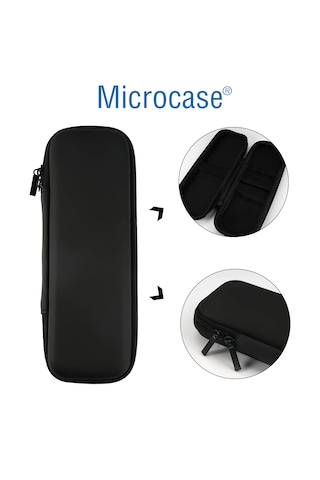 Microcase Dokunmatik Kalem Pencil Kalemlik Fırça Set Kulaklık Kablo Organizer Kılıfı 21x9cm Al5356 Siyah