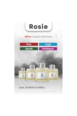 4'lü Rosıe Egzotik, Kiraz, Bubblegum Ve Angel Oda Kokusu 100 Ml Fresh