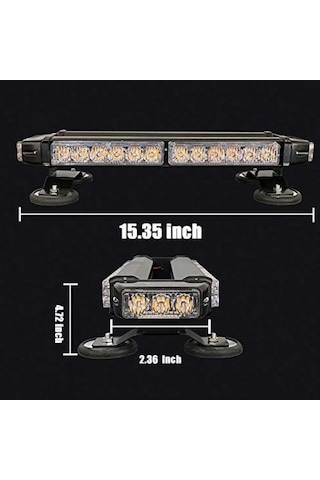 Mıknatıslı Tepe Çakar Lamba Çift Taraflı 30 Led Kırmızı-Mavi