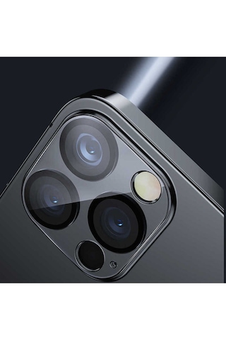 Apple Uyumlu iPhone 12 Pro Integrated Kamera Lens Koruyucu Cam Şeffaf