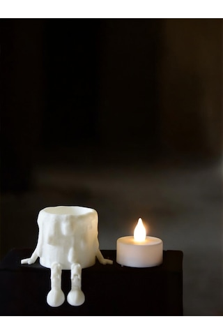 Hareketli Ayaklı Tealight Mum Figürü - Eriyen Sevimli Biblo Dekoratif Mumluk Çok Renkli