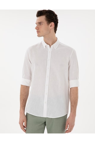 Pierre Cardin Erkek Beyaz Gömlek Desenli 50303245-vr013 Beyaz