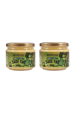 Hasmandıra %100 Doğal Sade Yağ Ghee 300 G X 2 Adet Koyun Keçi İnek Sütünden Cam Kavanoz