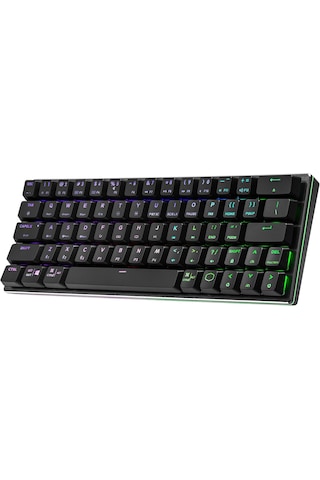 Cooler Master Sk622%60 Kablosuz Bluetooth Uzay Gri Mekanik Düşük Profilli Oyun Klavyesi, Mavi Anahtarları Tıklayın, Özelleştirilebilir Rgb, Ergonomik Tasarım, Mac/windows, Qwerty Sk-622-gktl1-us