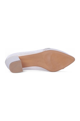 Ayakcenter Nhr3 Krem Saten Kadın 8cm Topuklu Ayakkabı Krem