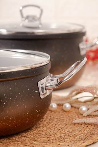 Çarşıdayız 9 Parça Siyah Granit Tencere Seti -siyah