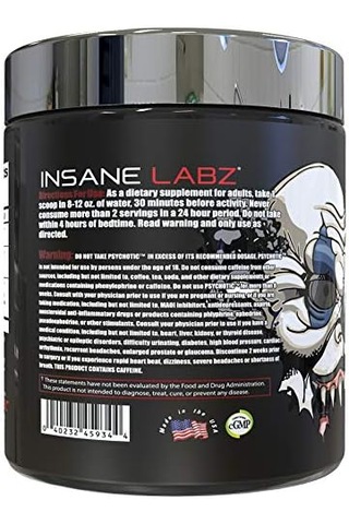 Insane Labz Psychotic Test, High Stim Testosterone Energy & Pump Boosting Pre-workout Powder Karışık
