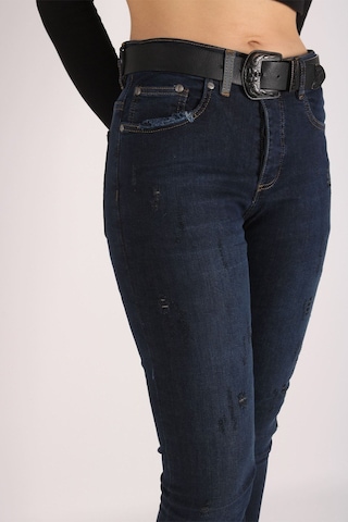 Yüksek Bel Jeans Kadın Slim Pantolon Denim Kumaş 44