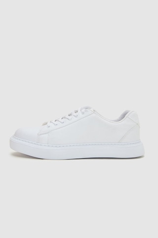 D's Damat 0EC09ORT0378 Beyaz Kalın Beyaz Tabanlı Bağcıklı Sneaker Ayakkabı Beyaz