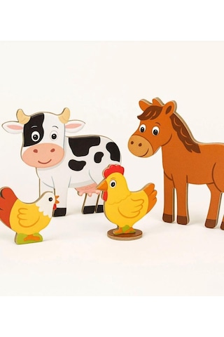 3d Puzzle Farm - Karakter Figürleri Ve Çiftlik Hayvanları İle Eğitici Oyuncak Çiftlik Seti