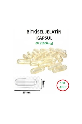Flore Shop Boş Kapsülü Helal Bitkisel Jelatin Kapsül 00'' 100 Adet