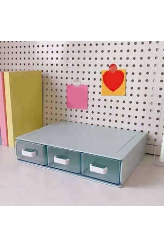 Ganzhoushop Yığılabilir Çekmece Şeffaf Masa Düzenleyici Büyük Kapasiteli Su Geçirmez Saklama Kozmetik Makyaj Aletleri Kalemler İşaretleyiciler Scrwhite