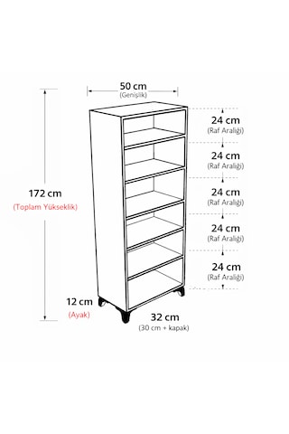 50 Cm 4 Kapaklı Cok Amaclı Dolap Beyaz
