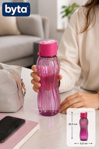500 Ml Sızdırmaz Su Şişesi Matara Bpa İçermez Ergonomik Tasarım Okul Spor Seyahat Karışık Renk Gönderilir Pembe