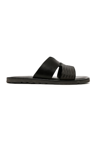 The Sandals Factory Black Sandalet Erkek M7896 The Sandals Factory Leather Upper Sandals Black
