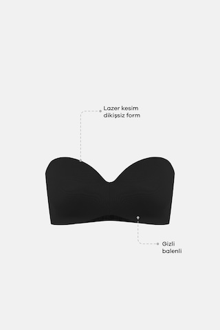 Suwen Ivy Light Secret Lazer Kesim İz Bırakmayan Toparlayıcı Straplez Sütyen Sw5669012 Siyah
