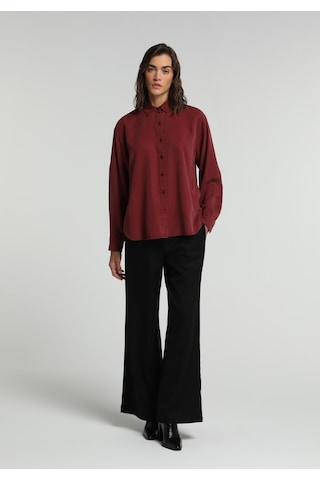 Colin's Colins Boyfriend Fit Shirt Neck Düz Kadın Bordo Uzun Kol Gömlek Cl1082412 Q1.v2 Brd