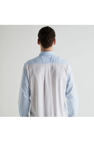Gant Erkek Mavi Regular Fit Klasik Yaka Renk Bloklu Gömlek-mavi Mavi