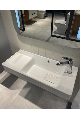 Turkuaz Seramik Cerastyle Sharp Etajer Uyumlu Lavabo 80 x 35 CM