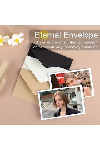 Trendooze 100 Adet Şeffaf Pencereli Haki Davetiye Zarfı Düğün İçin Takvimli Mini Kapaklı