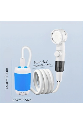 Willowhaven Mavi Taşınabilir Elektrikli Duş Pompası: Usb Şarjlı Dijital Ekran Çoklu Mod Camping