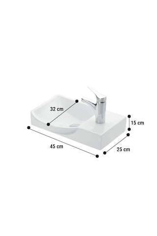 45 Cm Lale Takım Dolap Mdf Beyaz Turkuaz